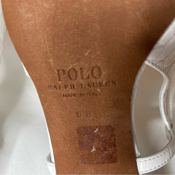 Polo RL White Croc Leather Slingback - Picture 11 of 11